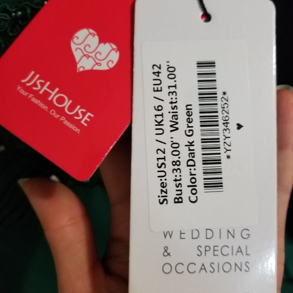 Green Prom Party Dress Size 10 by JJS House - Picture 7 of 7